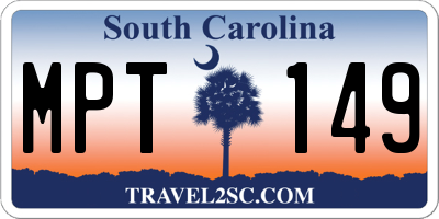SC license plate MPT149