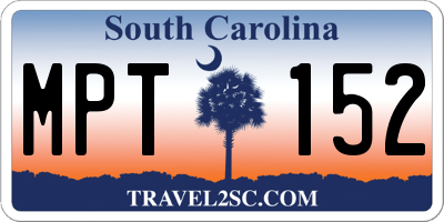 SC license plate MPT152