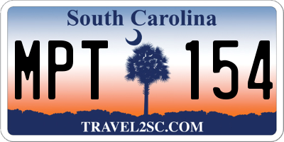 SC license plate MPT154