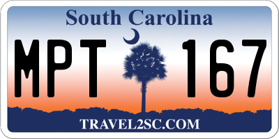 SC license plate MPT167
