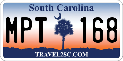 SC license plate MPT168
