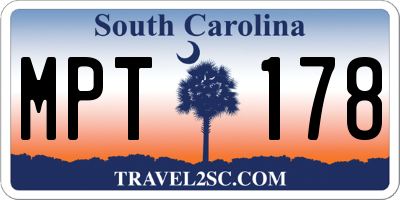 SC license plate MPT178