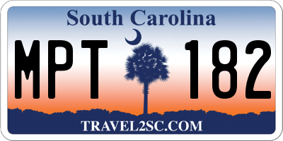 SC license plate MPT182