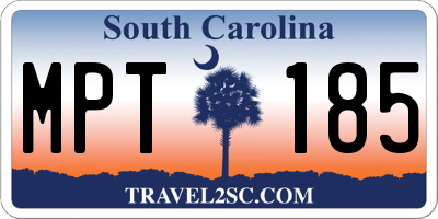 SC license plate MPT185