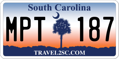 SC license plate MPT187