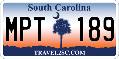 SC license plate MPT189