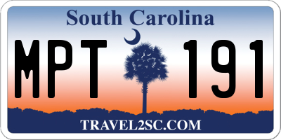 SC license plate MPT191