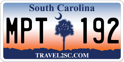 SC license plate MPT192