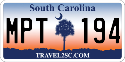 SC license plate MPT194