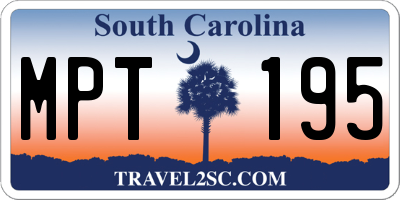 SC license plate MPT195