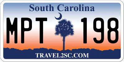 SC license plate MPT198
