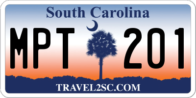 SC license plate MPT201