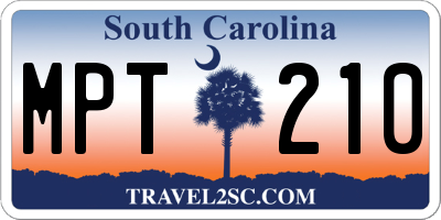 SC license plate MPT210