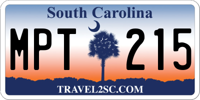 SC license plate MPT215