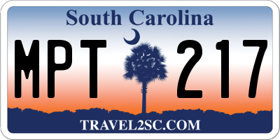 SC license plate MPT217