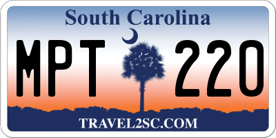 SC license plate MPT220