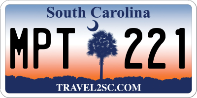 SC license plate MPT221