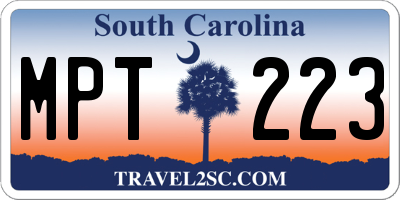 SC license plate MPT223