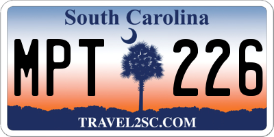 SC license plate MPT226