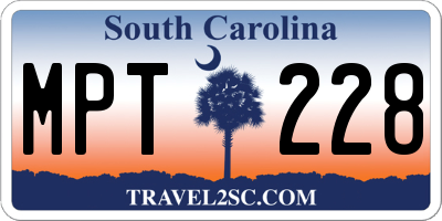 SC license plate MPT228