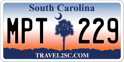 SC license plate MPT229