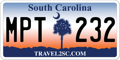 SC license plate MPT232