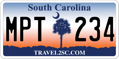 SC license plate MPT234
