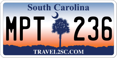 SC license plate MPT236
