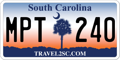 SC license plate MPT240