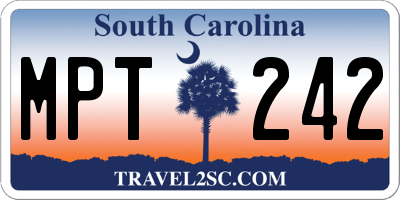 SC license plate MPT242