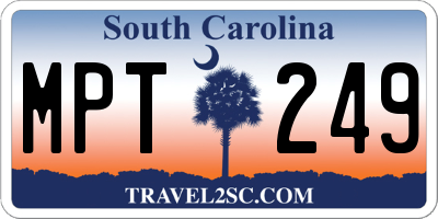 SC license plate MPT249