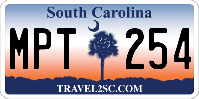 SC license plate MPT254