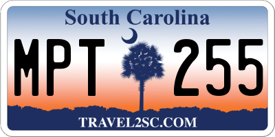 SC license plate MPT255