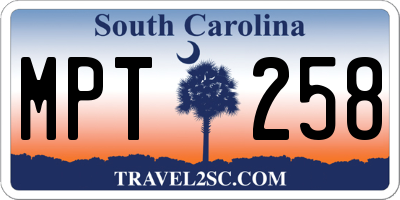 SC license plate MPT258