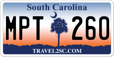 SC license plate MPT260