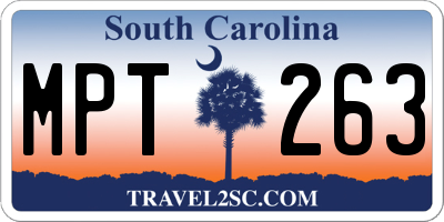 SC license plate MPT263