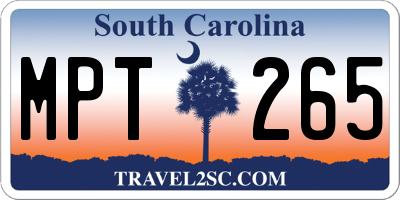 SC license plate MPT265