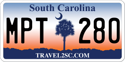 SC license plate MPT280