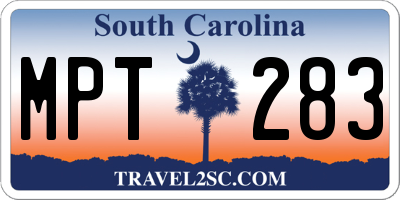 SC license plate MPT283
