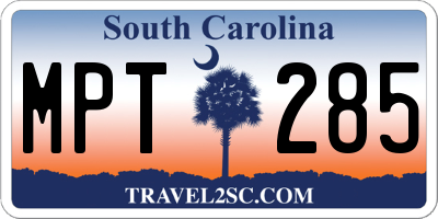 SC license plate MPT285