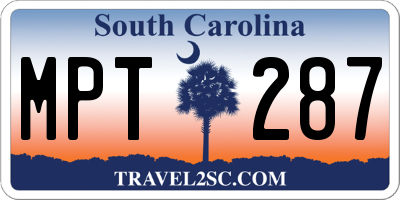 SC license plate MPT287
