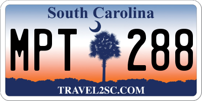 SC license plate MPT288