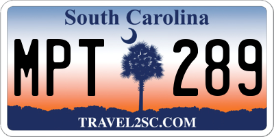SC license plate MPT289