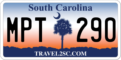 SC license plate MPT290