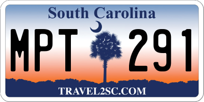 SC license plate MPT291