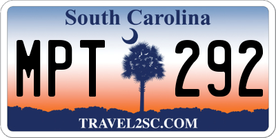 SC license plate MPT292