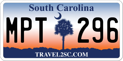 SC license plate MPT296