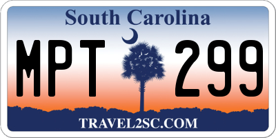 SC license plate MPT299