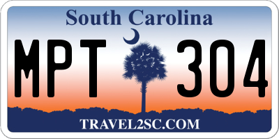SC license plate MPT304