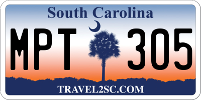 SC license plate MPT305